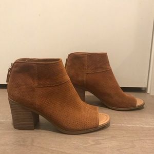 Franco Sarto Leather peep toe bootie
